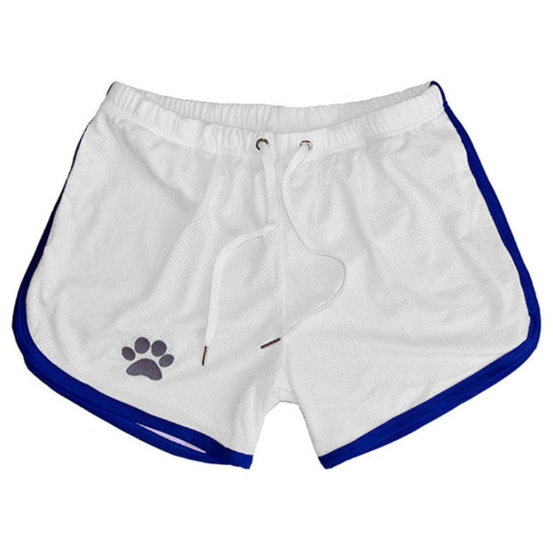 white Gay Shorts | Gay Bear Paw Gym Shorts - Men's Activewear, gym short, sport shorts, running shorts- pridevoyageshop.com