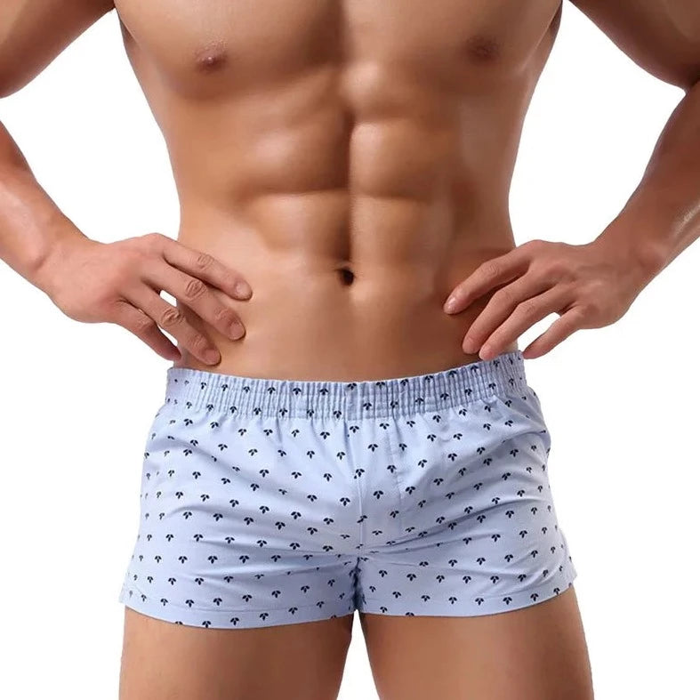 a hot gay man in Gay Men's Lounge Boxer Shorts - pridevoyageshop.com - gay men’s underwear and swimwear