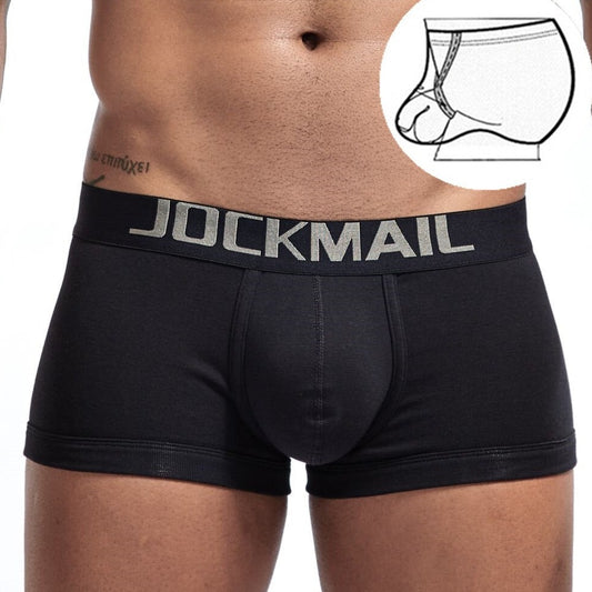 black Jockmail Classic Cock Ring Boxers | Gay Underwear- pridevoyageshop.com - gay men’s underwear and swimwear