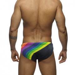 a hot gay man in black Men's Rainbow Surge Swim Briefs - pridevoyageshop.com - gay men’s underwear and swimwear