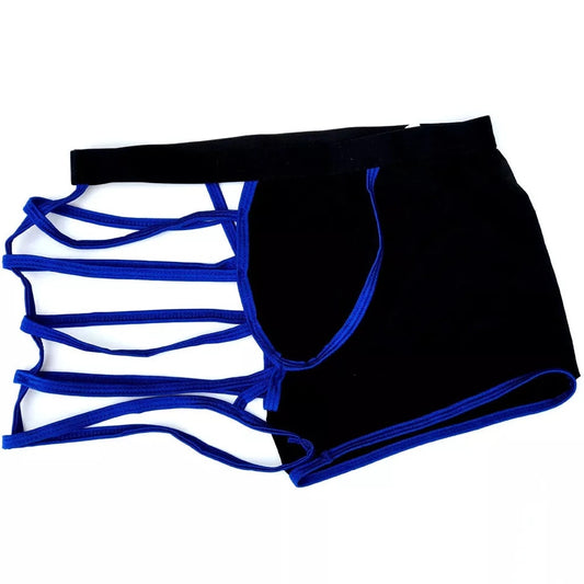 blue Neon Men's Leg Show Boxer Briefs - pridevoyageshop.com - gay men’s underwear and swimwear