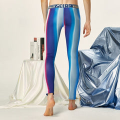 sexy gay man in Tidal blue Gay Leggings | Seobean Aurora Gradient Workout Leggings - pridevoyageshop.com - gay men’s underwear and activewear