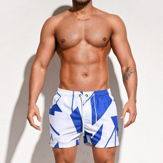 hot gay man in Gay Swimwear & Beachwear | Desmiit Color Block Board Shorts - pridevoyageshop.com - gay men’s underwear and swimwear