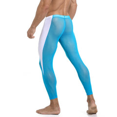 sexy gay man in sky blue Gay Leggings | Men's Breathable Mesh Leggings - pridevoyageshop.com - gay men’s underwear and activewear