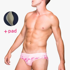 a hot gay man in pink Men's Flamingo Swim Briefs - pridevoyageshop.com - gay men’s underwear and swimwear