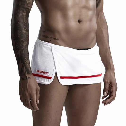 a hot gay man in white Men's Running Shorts with Hidden Briefs - pridevoyageshop.com - gay men’s underwear and swimwear