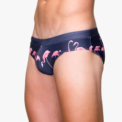 a hot gay man in purple Men's Flamingo Swim Briefs - pridevoyageshop.com - gay men’s underwear and swimwear