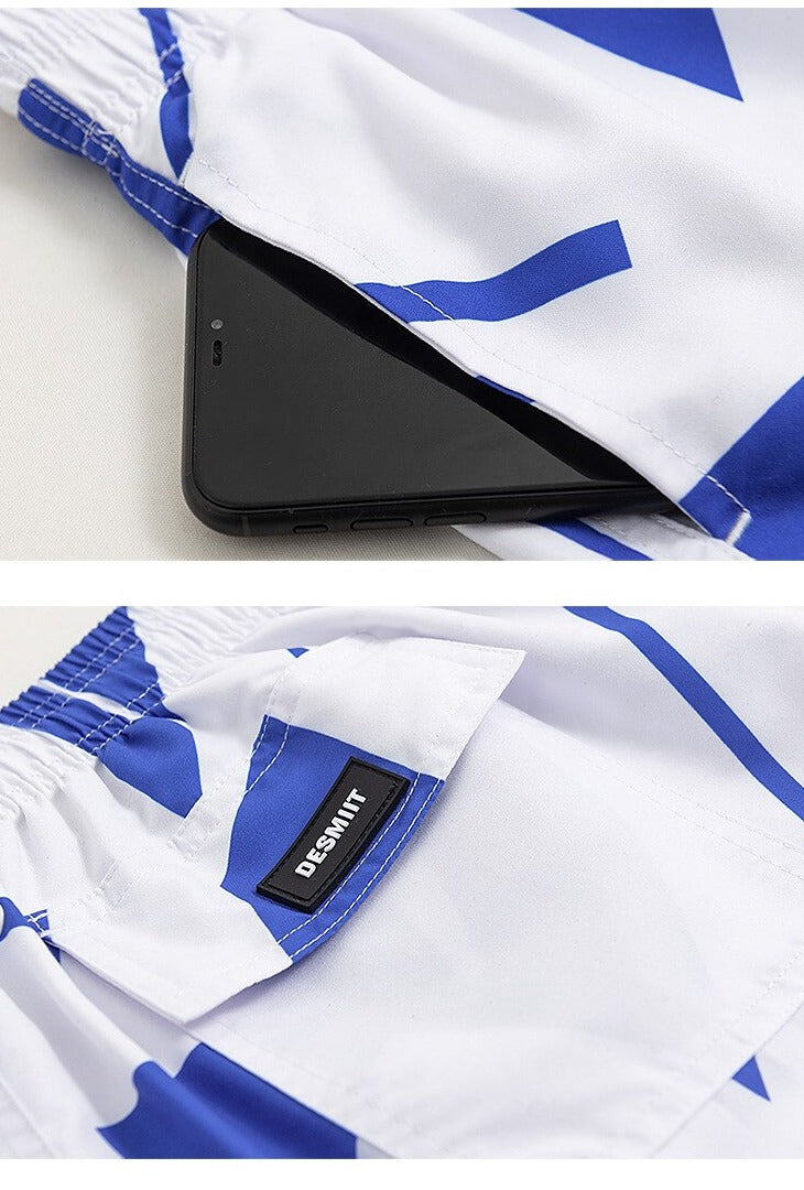 details of Gay Swimwear & Beachwear | Desmiit Color Block Board Shorts - pridevoyageshop.com - gay men’s underwear and swimwear
