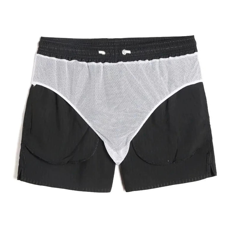 black Ghost Stripe Board Shorts - pridevoyageshop.com - gay men’s underwear and swimwear