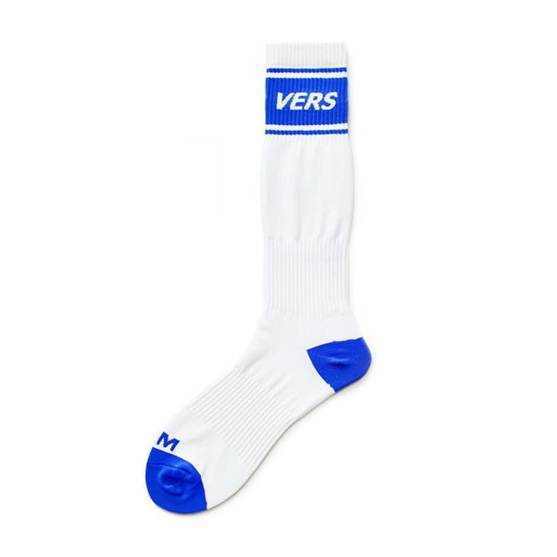 white and blue Vers Crew Socks: Best Choice for Gay White Socks- pridevoyageshop.com - gay men’s harness, lingerie and fetish wear