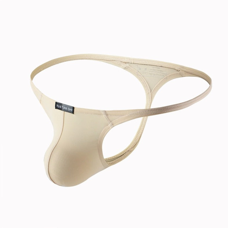 Beige Men's Classic Thong: Breathable Gay Underwear - pridevoyageshop.com - gay men’s underwear and swimwear