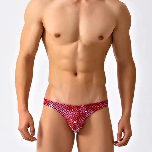 a sexy gay man in red Men's Skinny Aqua Optix Swim Briefs - pridevoyageshop.com - gay men’s underwear and swimwear