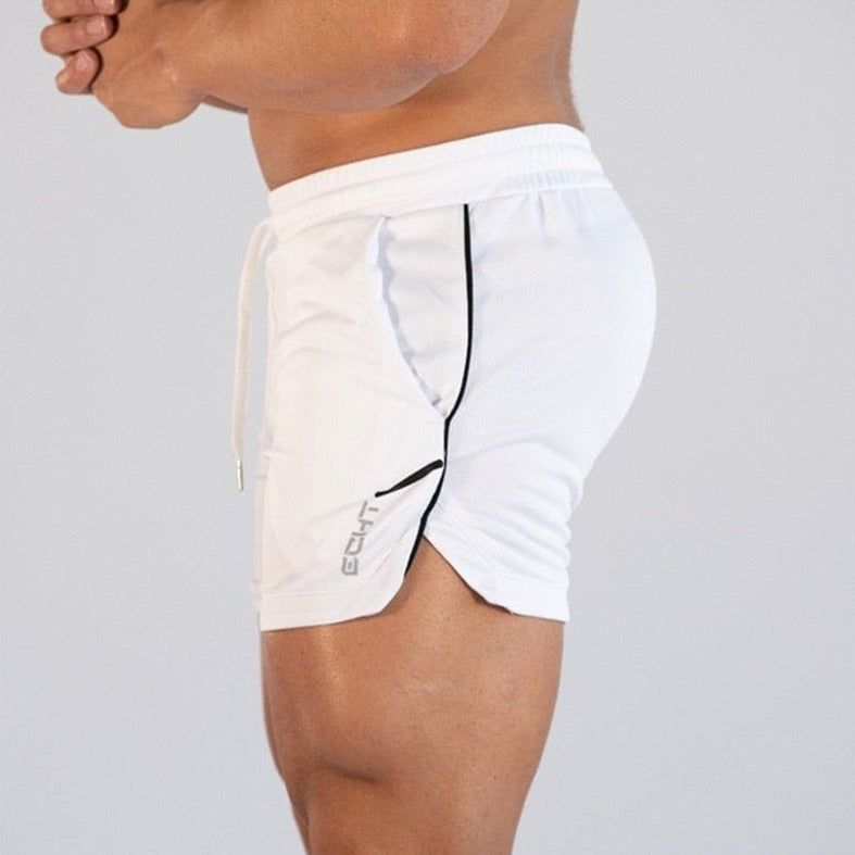 sexy gay man in white Gay Shorts | Men's Gym Training Shorts - Men's Activewear, gym short, sport shorts, running shorts- pridevoyageshop.com