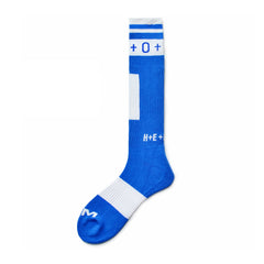 blue Ribbed Cotton Crew Socks: Men's Sports Socks- pridevoyageshop.com - gay men’s harness, lingerie and fetish wear