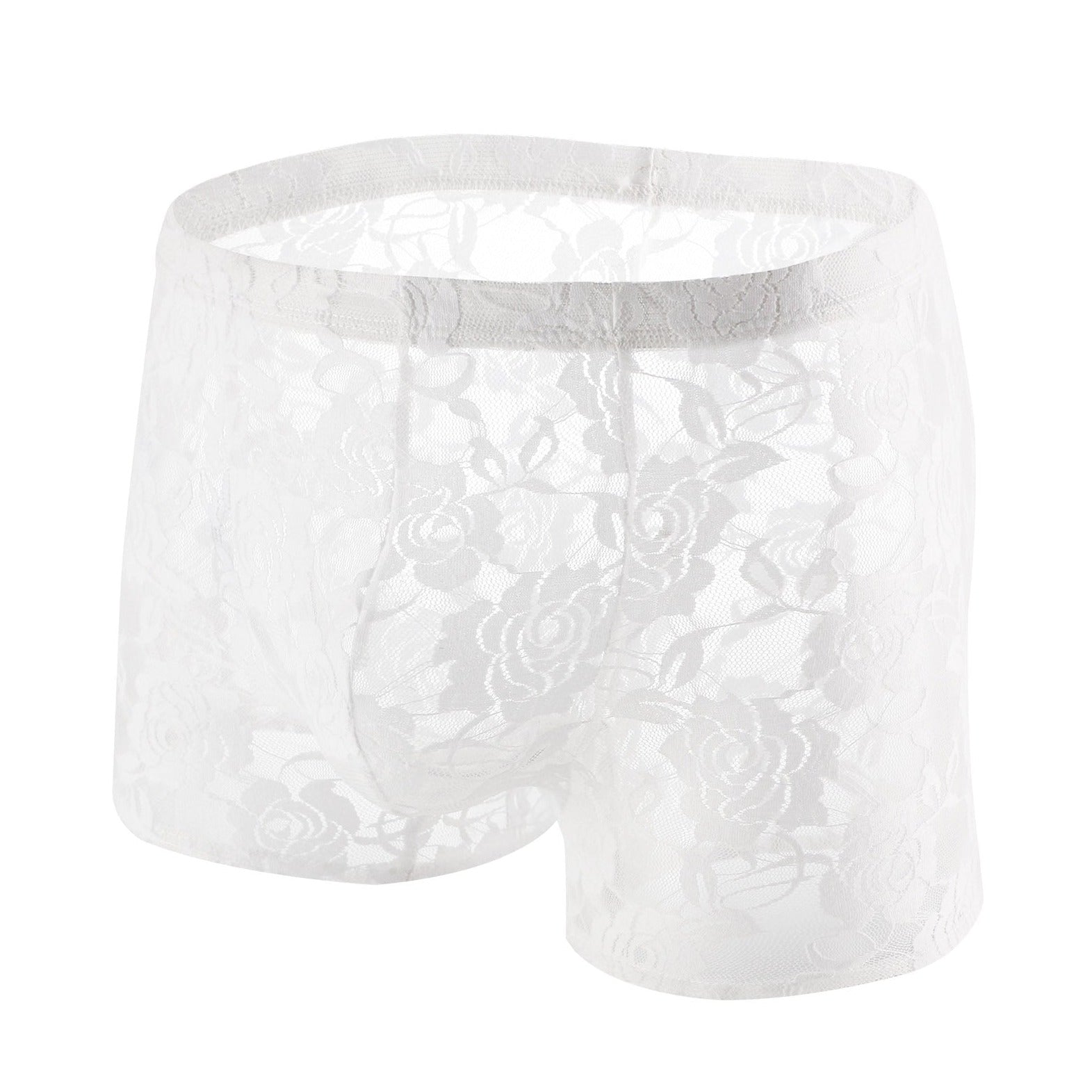 white Erotic Lace Boxers: Sexy Men's Lace Lingerie & Underwear - pridevoyageshop.com - gay men’s underwear and swimwear