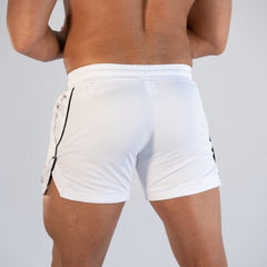 sexy gay man in white Gay Shorts | Men's Gym Training Shorts - Men's Activewear, gym short, sport shorts, running shorts- pridevoyageshop.com