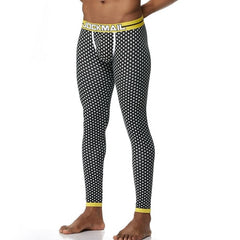 sexy gay man in Navy Stars Gay Leggings | Men's WFH Thermal Leggings - pridevoyageshop.com - gay men’s underwear and activewear