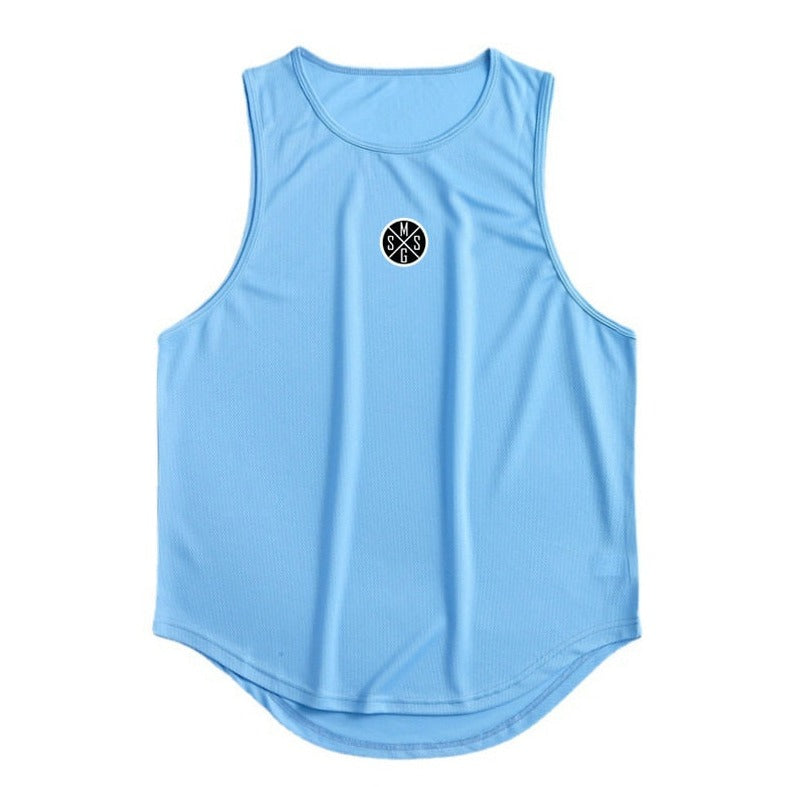 blue Gay Tops | Mens Bodybuilding Gym Tank Top - pridevoyageshop.com - gay men’s gym tank tops, mesh tank tops and activewear