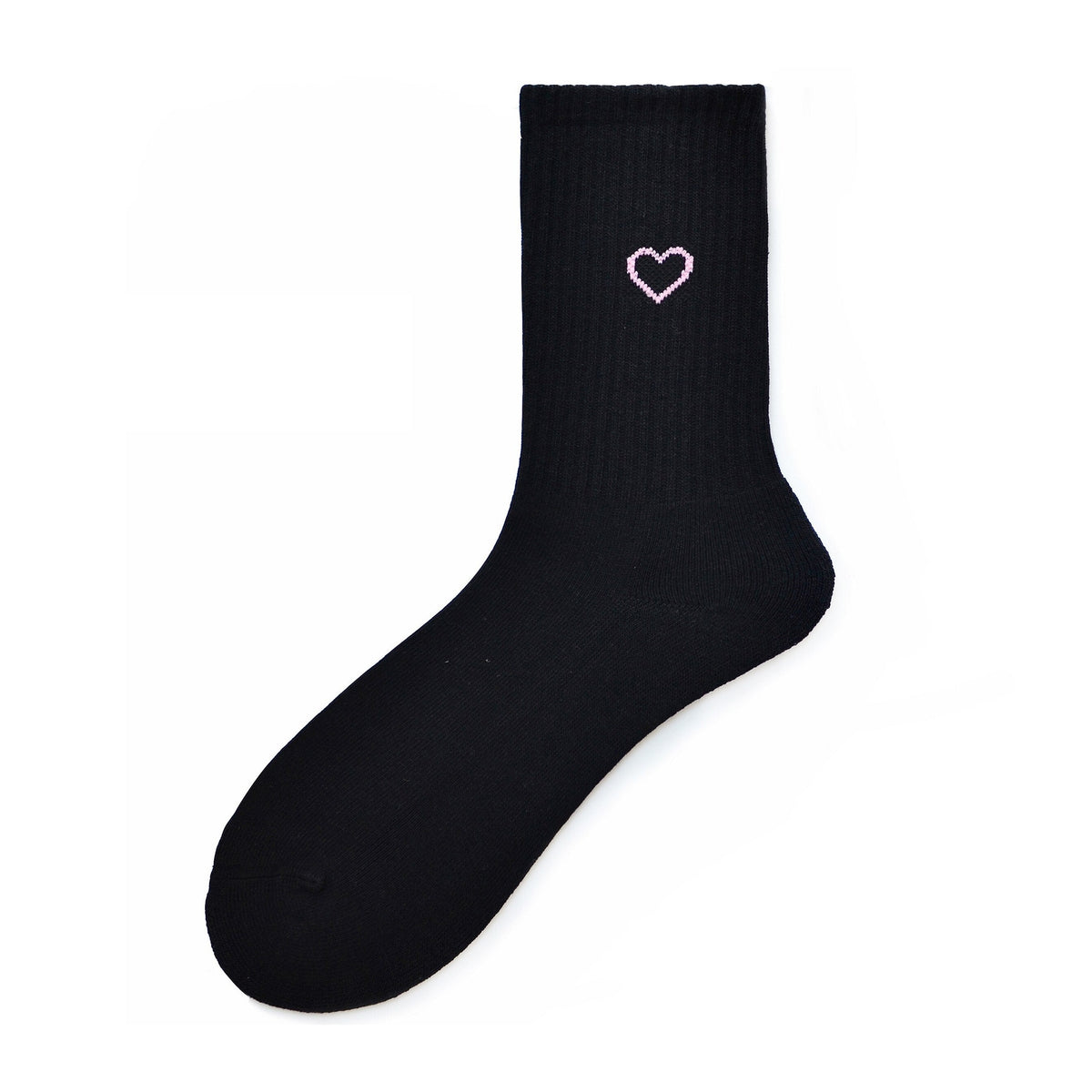black Men's Heart Crew Socks: Gay White Socks for the Modern Gay Man- pridevoyageshop.com - gay men’s harness, lingerie and fetish wear