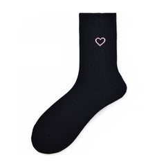 black Men's Heart Crew Socks: Gay White Socks for the Modern Gay Man- pridevoyageshop.com - gay men’s harness, lingerie and fetish wear