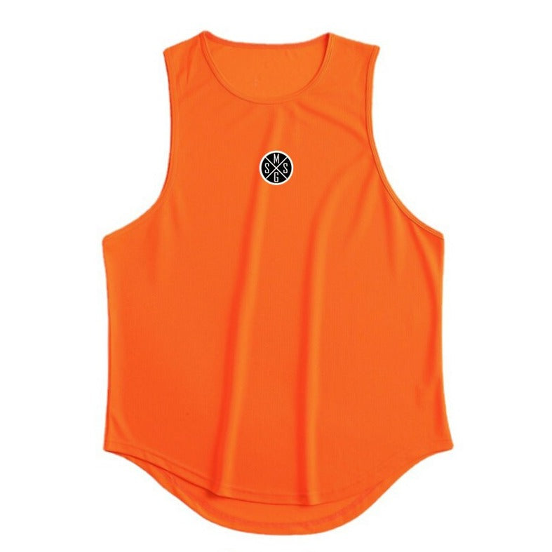 orange Gay Tops | Mens Bodybuilding Gym Tank Top - pridevoyageshop.com - gay men’s gym tank tops, mesh tank tops and activewear