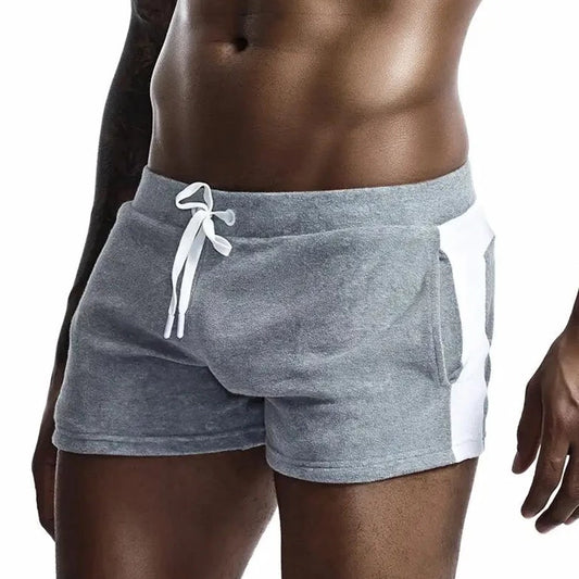 a hot gay man in gray Men's Terry Cloth Basic Shorts - pridevoyageshop.com - gay men’s underwear and swimwear