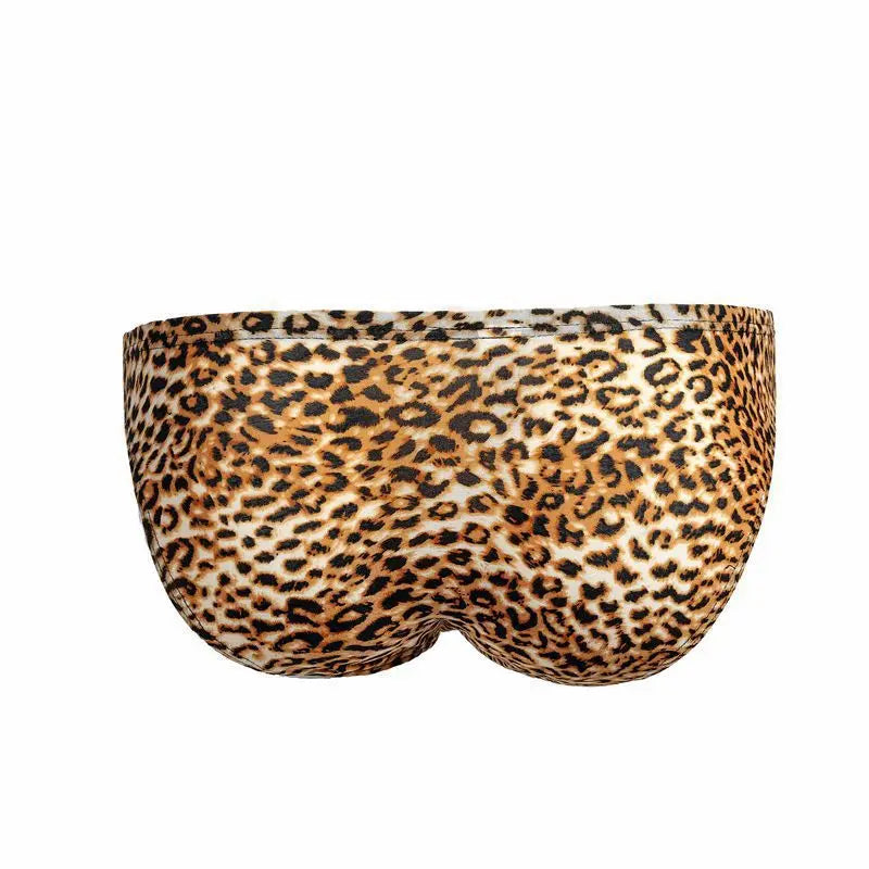 gold Leopard Print and Side Mesh Briefs - pridevoyageshop.com - gay men’s underwear and swimwear