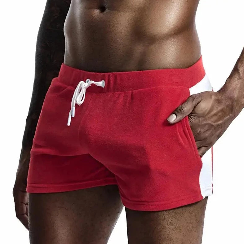 a hot gay man in red Men's Terry Cloth Basic Shorts - pridevoyageshop.com - gay men’s underwear and swimwear