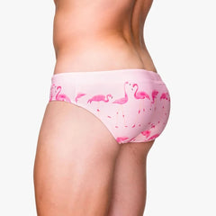 a hot gay man in pink Men's Flamingo Swim Briefs - pridevoyageshop.com - gay men’s underwear and swimwear