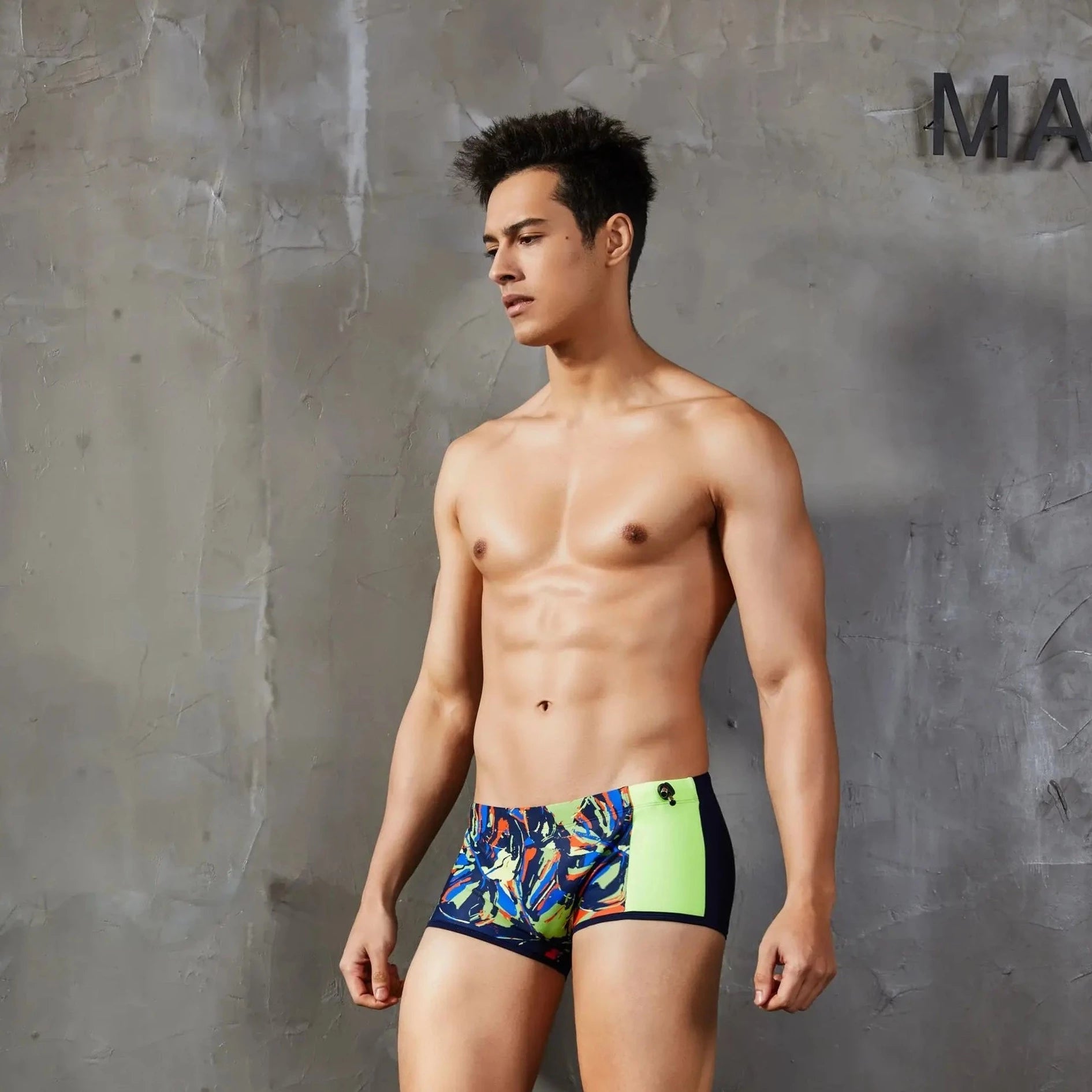 a hot gay man in ambilight Graffiti Print Swim Trunks - pridevoyageshop.com - gay men’s underwear and swimwear