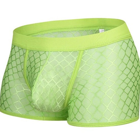 light green Men's Sexy Transparent Mesh Boxers | Gay Underwear- pridevoyageshop.com - gay men’s underwear and swimwear