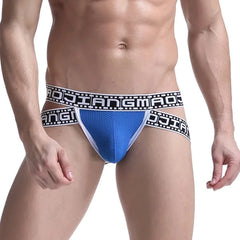 a hot gay man in blue Gay Men's Movie Strip Jockstrap - pridevoyageshop.com - gay men’s underwear and swimwear