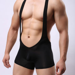 sexy gay man in black Gay Singlet and Bodysuit | Men's Solid Mesh Wrestling Singlet - Men's Singlets, Bodysuits, Rompers & Jumpsuits - pridevoyageshop.com