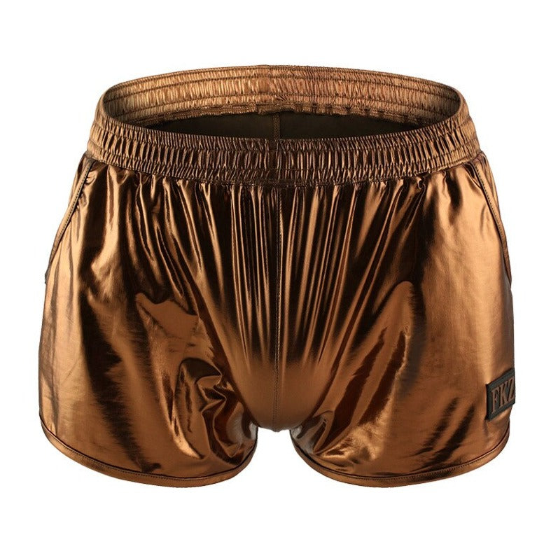 auburn Gay Shorts | Shiny Metallic Running Shorts - Men's Activewear, gym short, sport shorts, running shorts- pridevoyageshop.com