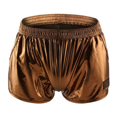 auburn Gay Shorts | Shiny Metallic Running Shorts - Men's Activewear, gym short, sport shorts, running shorts- pridevoyageshop.com