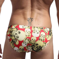 a hot gay man in red Men's Skinny Skull Print Swim Briefs - pridevoyageshop.com - gay men’s underwear and swimwear