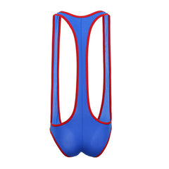 blue Gay Singlet and Bodysuit | Solid Show Pecs Brief Singlet - Men's Singlets, Bodysuits, Leotard & Unitard - pridevoyageshop.com