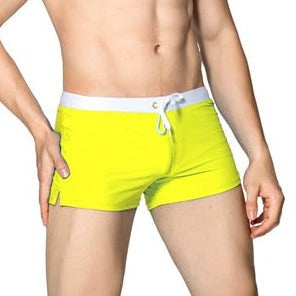 Yellow Best Men's Swim Shorts: Tight Swim Trunks for a Stylish Summer- pridevoyageshop.com - gay men’s harness, lingerie and fetish wear