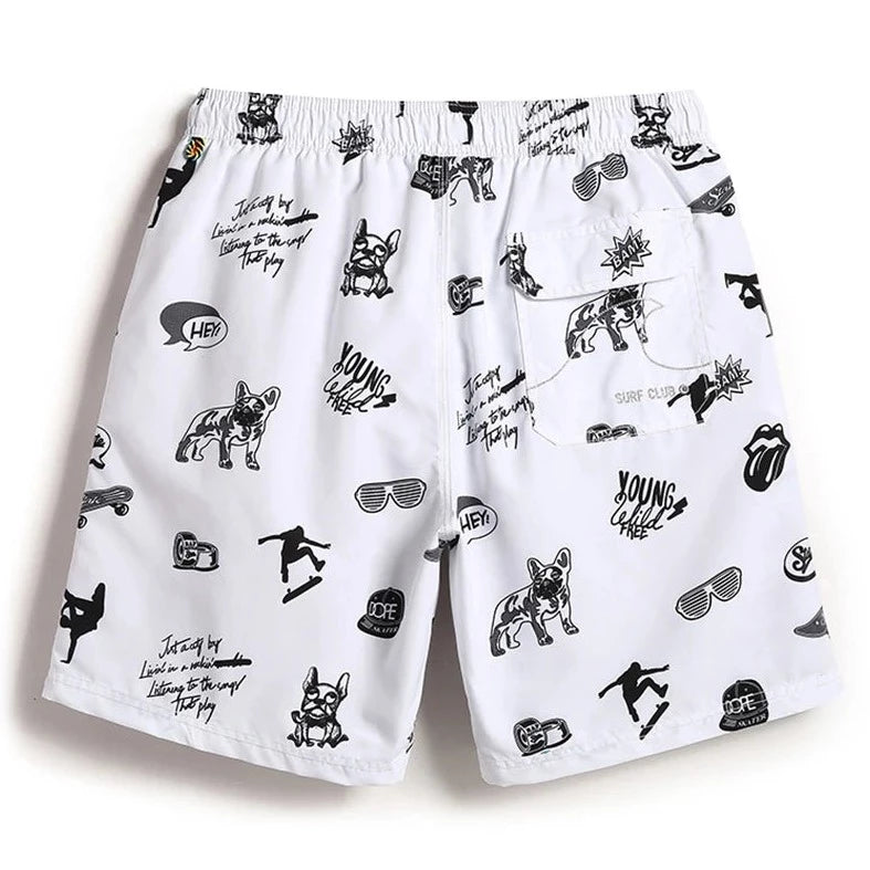 Vacation Doodle Board Shorts - pridevoyageshop.com - gay men’s underwear and swimwear