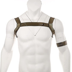 Pharaoh's Pleasure Metallic Chest Harness | Gay Harness- pridevoyageshop.com - gay men’s harness, lingerie and fetish wear
