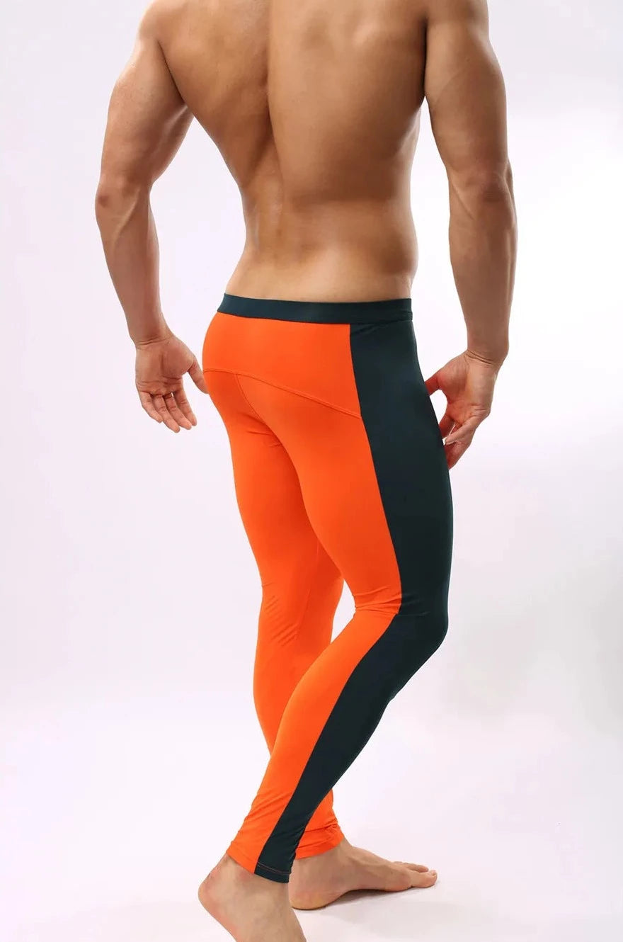 a hot gay man in orange Men's Two-Toned Long Johns - pridevoyageshop.com - gay men’s underwear and swimwear