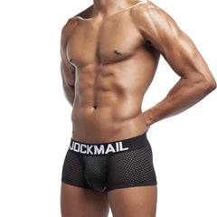 black Jockmail Men's Mesh Boxer Briefs 4-Pack - pridevoyageshop.com - gay men’s underwear and swimwear