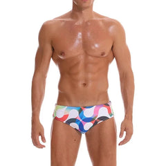 a hot gay man in Men's S-Wave Swim Briefs - pridevoyageshop.com - gay men’s underwear and swimwear