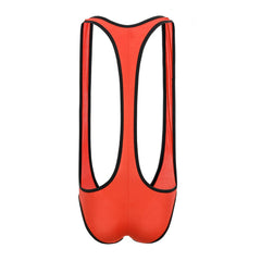 orange Gay Singlet and Bodysuit | Solid Show Pecs Brief Singlet - Men's Singlets, Bodysuits, Leotard & Unitard - pridevoyageshop.com