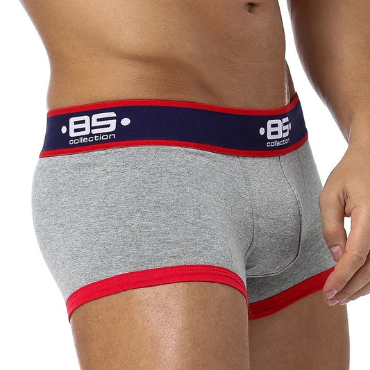 a sexy gay man in gray Men's Navy Band Boxer Briefs - pridevoyageshop.com - gay men’s underwear and swimwear