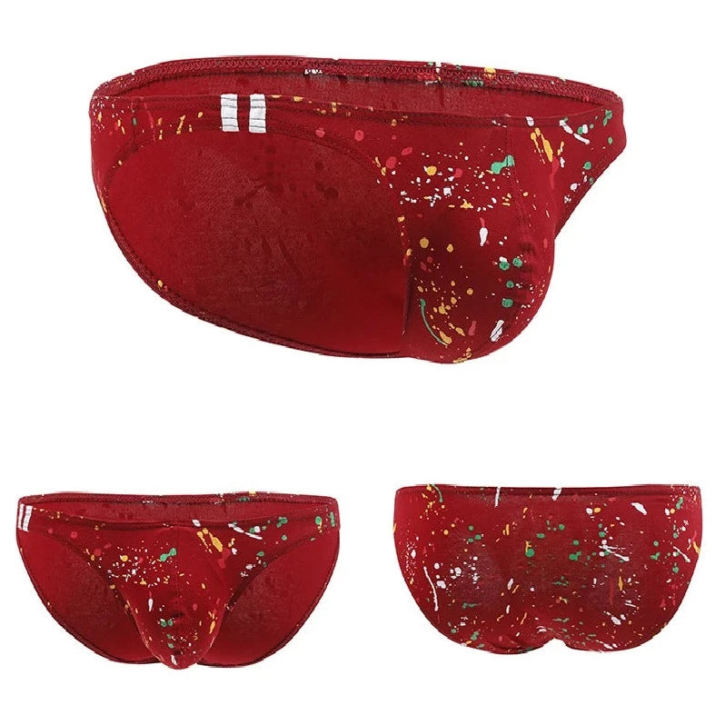 red Gay Men's Graffiti Skinny Briefs - pridevoyageshop.com - gay men’s underwear and swimwear