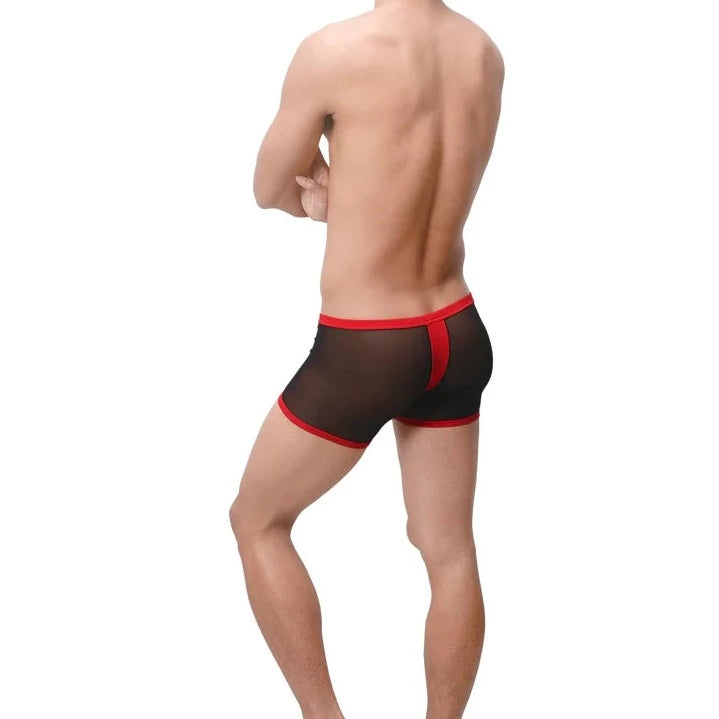 black Men's Mesh Thong Boxer Briefs - pridevoyageshop.com - gay men’s underwear and swimwear