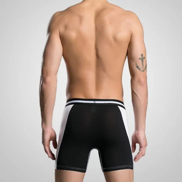 a sexy gay man in black Modal Long Athletic Boxer Briefs - pridevoyageshop.com - gay men’s underwear and swimwear
