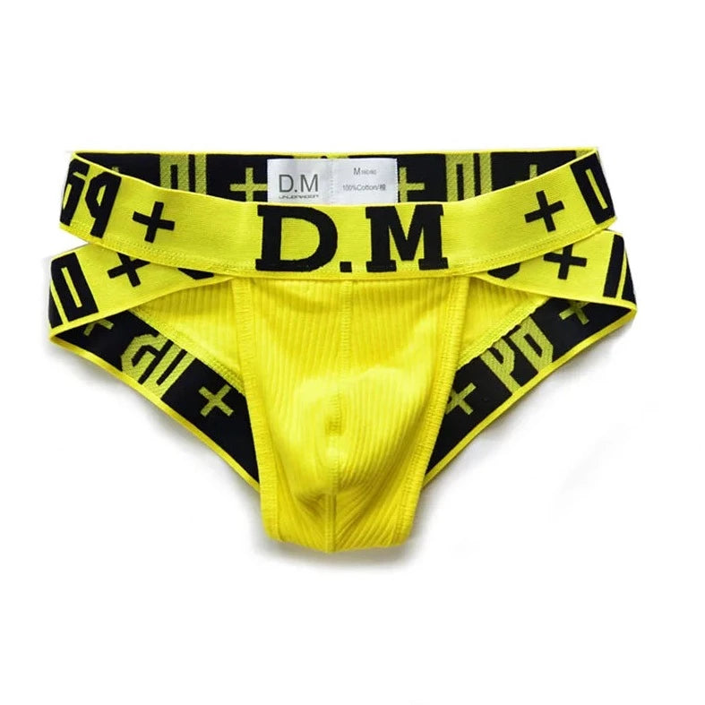 yellow DM Sideshow Gay Briefs - pridevoyageshop.com - gay men’s underwear and swimwear