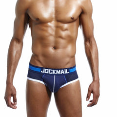 hot man in navy blue Jockmail mesh Briefs | Gay Mens Underwear- pridevoyageshop.com - gay men’s underwear and swimwear